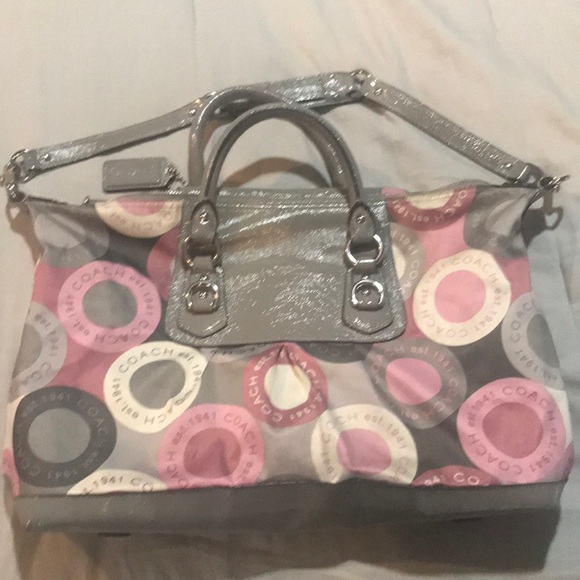 Pink , grey, cream coach modern bag - Picture 1 of 1